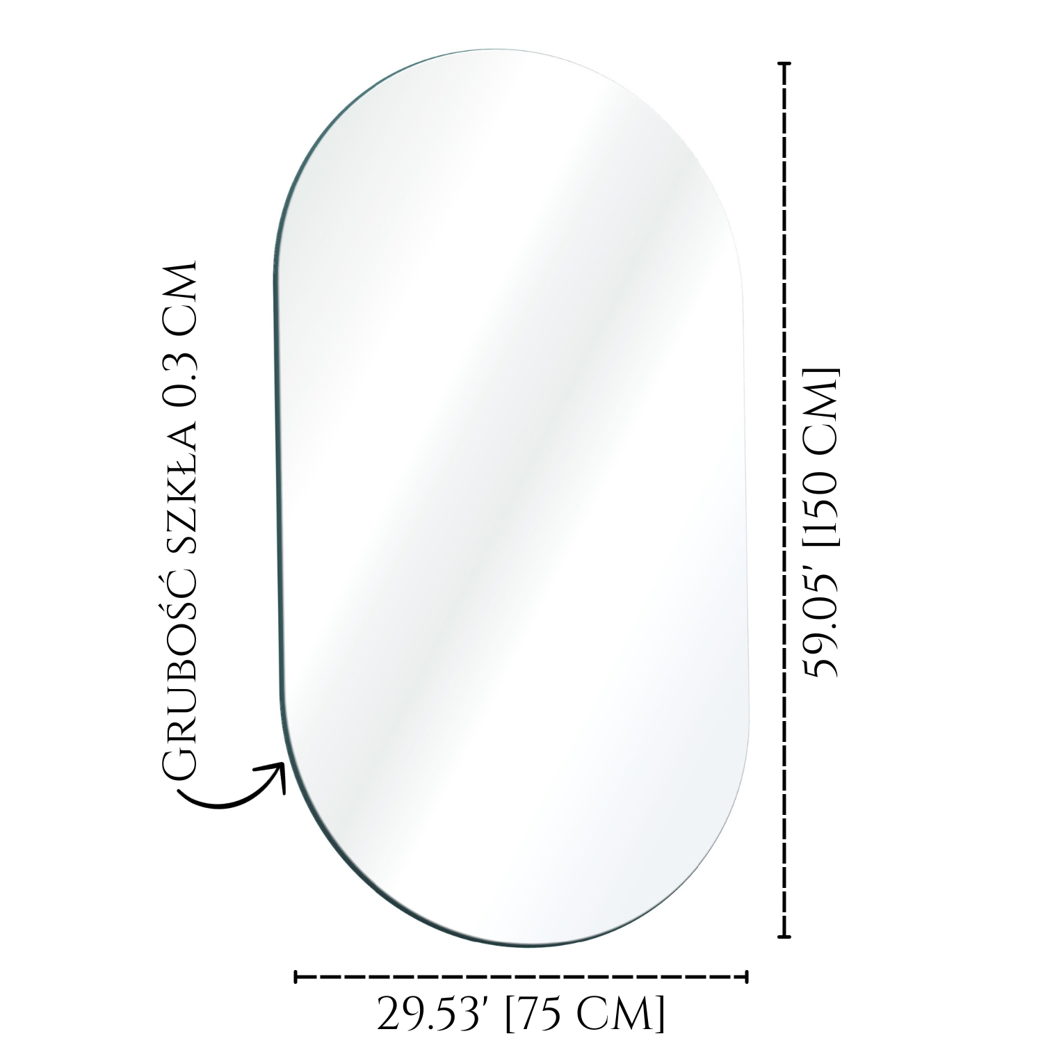 Oval bevelled mirror 2