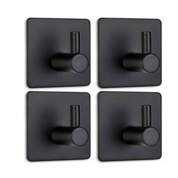 Black lacquered self-adhesive hanger L-tube 4 pcs.