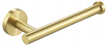 Brushed gold toilet paper holder mounted on L-tube pins