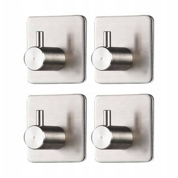 Brushed silver self-adhesive hanger L-tube 4 pcs.