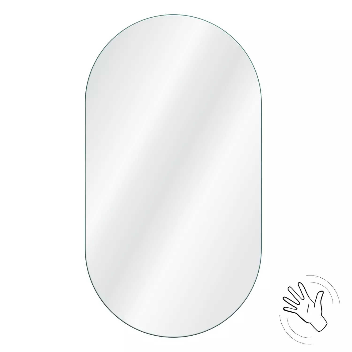 Illuminated oval LED mirror 120x40cm, three colors with a motion sensor