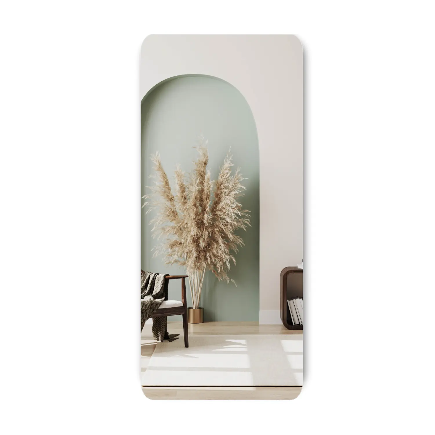 Rectangle mirror rounded C-edge 120 x 40cm