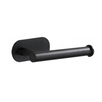 Toilet paper holder black lacquered self-adhesive L-tube