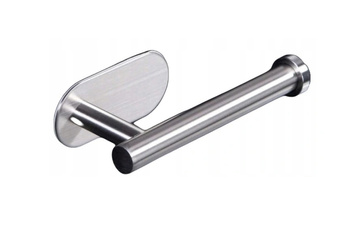 Brushed silver self-adhesive L-tube toilet paper holder