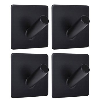 Black lacquered self-adhesive hanger V-tube 4 pcs.